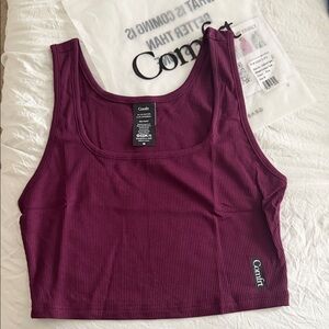Comfrt Women's Ribbed Tank Top - plum